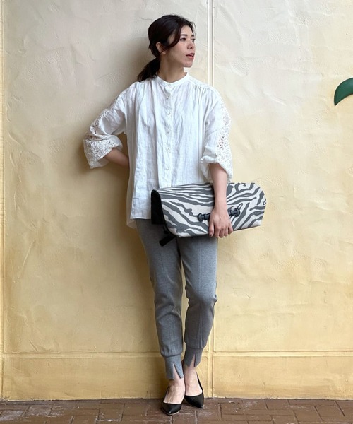 RIVE DROITE（リヴドロワ）の「‐3キロ見え！/ダンボールジョガーパンツ（スウェットパンツ・レディース・グレー/ライトグレー・FREE）」の9枚目の写真