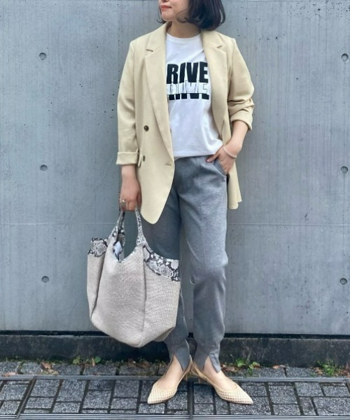 RIVE DROITE（リヴドロワ）の「‐3キロ見え！/ダンボールジョガーパンツ（スウェットパンツ・レディース・グレー/ライトグレー・FREE）」の14枚目の写真