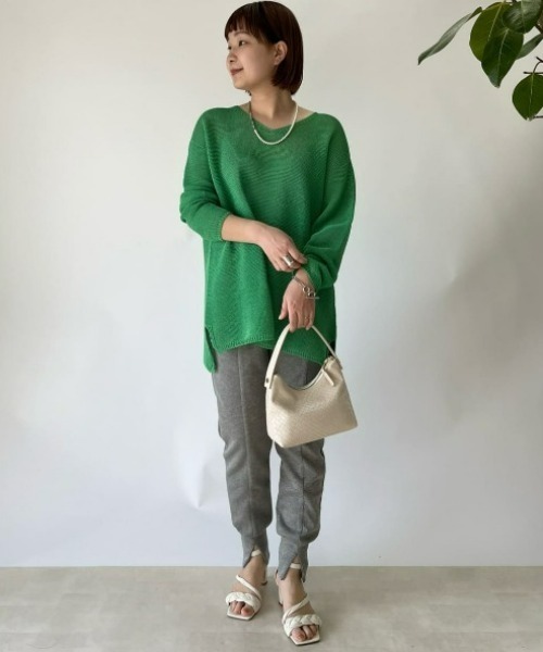 RIVE DROITE（リヴドロワ）の「‐3キロ見え！/ダンボールジョガーパンツ（スウェットパンツ・レディース・グレー/ライトグレー・FREE）」の15枚目の写真