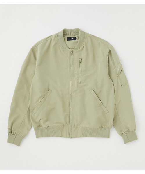 AZUL by moussy(アズールバイマウジー)の「GROSGRAIN BALLOON MA-1/グログランバルーンMA-1(MA-1・メンズ・ライトカーキ/ブラック・MEDIUM/LARGE)」の1枚目の写真
