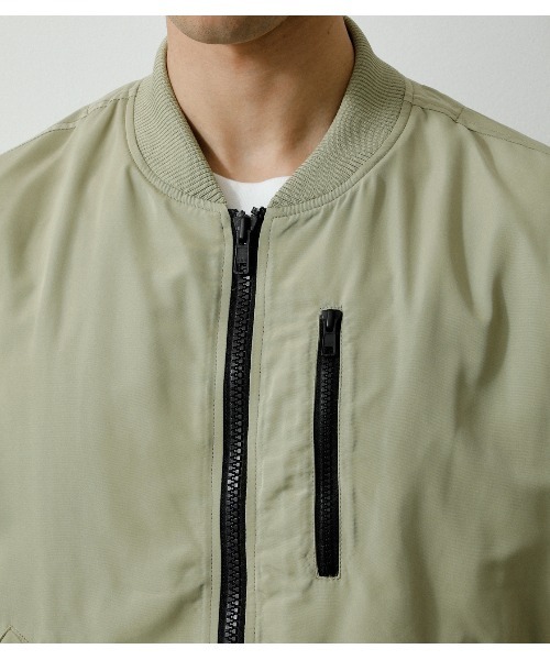 AZUL by moussy(アズールバイマウジー)の「GROSGRAIN BALLOON MA-1/グログランバルーンMA-1(MA-1・メンズ・ライトカーキ/ブラック・MEDIUM/LARGE)」の8枚目の写真
