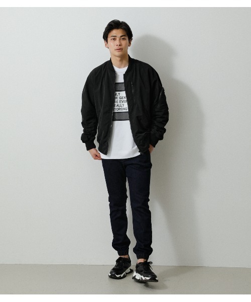 AZUL by moussy(アズールバイマウジー)の「GROSGRAIN BALLOON MA-1/グログランバルーンMA-1(MA-1・メンズ・ライトカーキ/ブラック・MEDIUM/LARGE)」の21枚目の写真