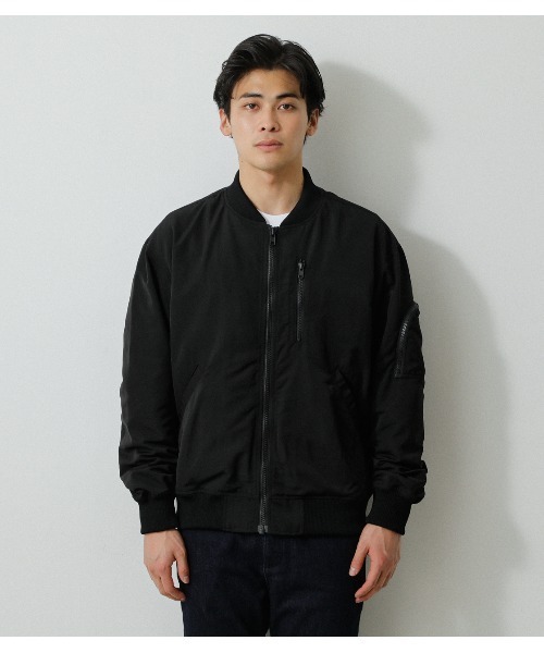 AZUL by moussy(アズールバイマウジー)の「GROSGRAIN BALLOON MA-1/グログランバルーンMA-1(MA-1・メンズ・ライトカーキ/ブラック・MEDIUM/LARGE)」の20枚目の写真