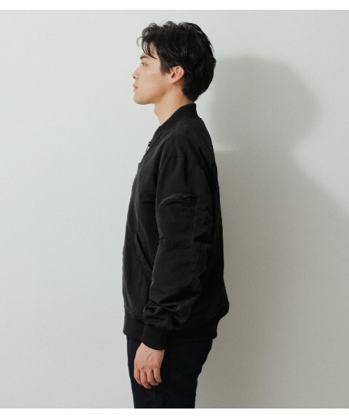 AZUL by moussy(アズールバイマウジー)の「GROSGRAIN BALLOON MA-1/グログランバルーンMA-1(MA-1・メンズ・ライトカーキ/ブラック・MEDIUM/LARGE)」の19枚目の写真