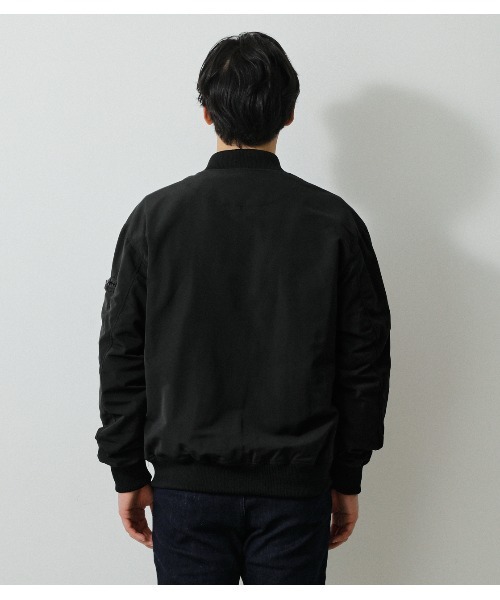 AZUL by moussy(アズールバイマウジー)の「GROSGRAIN BALLOON MA-1/グログランバルーンMA-1(MA-1・メンズ・ライトカーキ/ブラック・MEDIUM/LARGE)」の18枚目の写真