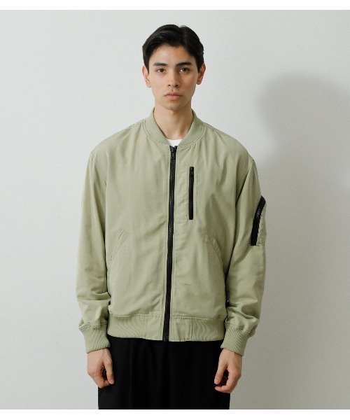 AZUL by moussy(アズールバイマウジー)の「GROSGRAIN BALLOON MA-1/グログランバルーンMA-1(MA-1・メンズ・ライトカーキ/ブラック・MEDIUM/LARGE)」の11枚目の写真