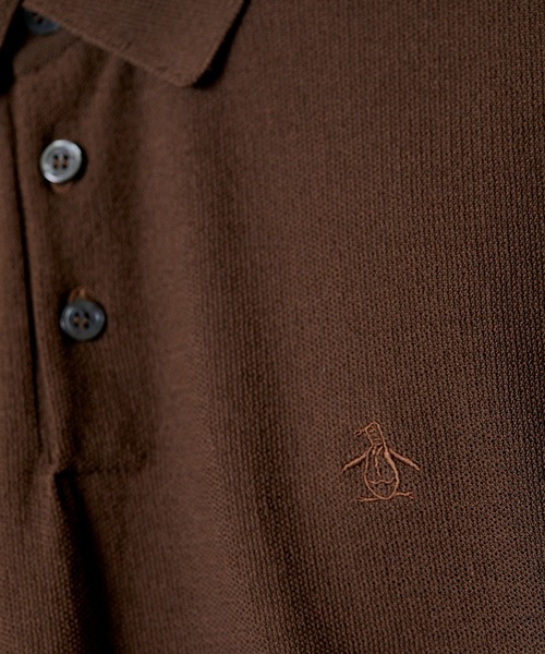 penguin BY MUNSINGWEAR(ペンギン バイ マンシングウェア)の「HIGH GAUGE KNIT POLO メンズ ウェア 父の日 シャツ ポロシャツ スポーツウェア(ポロシャツ・メンズ・ネイビー/ブラウン・L/M/XL/S)」の7枚目の写真
