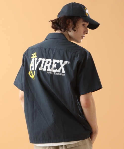 AVIREX(アヴィレックス)の「AEX ユニフォーム シャツ / S/S AEX UNIFORM SHIRT / アヴィレックス / AVIREX(シャツ/ブラウス・メンズ・ネイビー・X-LARGE/MEDIUM/XX-LARGE/LARGE)」の1枚目の写真