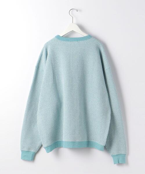 MONKEY TIME（モンキータイム）の「＜monkey time＞ MIX WAFFLE CREW NECK/カットソー（Tシャツ/カットソー・メンズ・ターコイズブルー/ライトピンク・S/M/L/XL）」の5枚目の写真