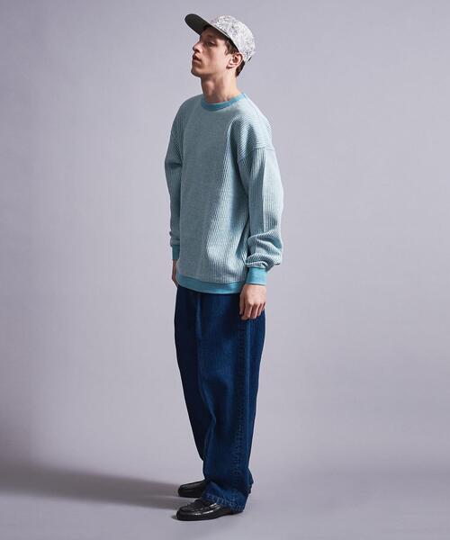 MONKEY TIME（モンキータイム）の「＜monkey time＞ MIX WAFFLE CREW NECK/カットソー（Tシャツ/カットソー・メンズ・ターコイズブルー/ライトピンク・S/M/L/XL）」の16枚目の写真