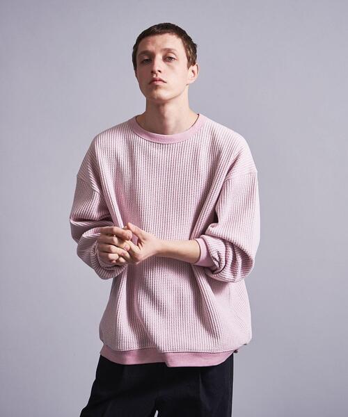 MONKEY TIME（モンキータイム）の「＜monkey time＞ MIX WAFFLE CREW NECK/カットソー（Tシャツ/カットソー・メンズ・ターコイズブルー/ライトピンク・S/M/L/XL）」の17枚目の写真