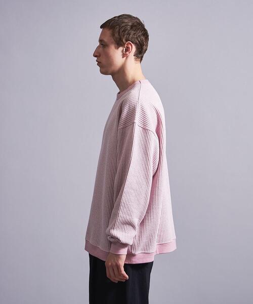 MONKEY TIME（モンキータイム）の「＜monkey time＞ MIX WAFFLE CREW NECK/カットソー（Tシャツ/カットソー・メンズ・ターコイズブルー/ライトピンク・S/M/L/XL）」の18枚目の写真