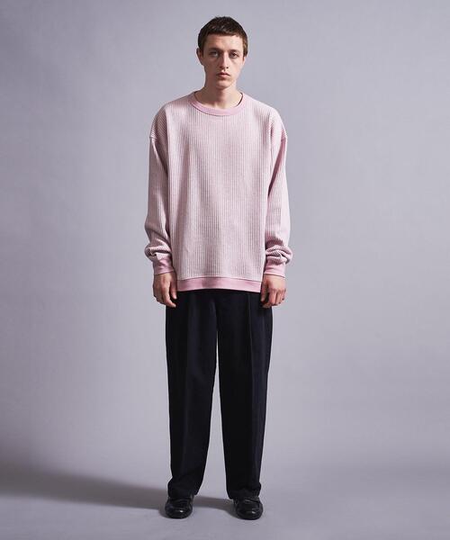 MONKEY TIME（モンキータイム）の「＜monkey time＞ MIX WAFFLE CREW NECK/カットソー（Tシャツ/カットソー・メンズ・ターコイズブルー/ライトピンク・S/M/L/XL）」の20枚目の写真