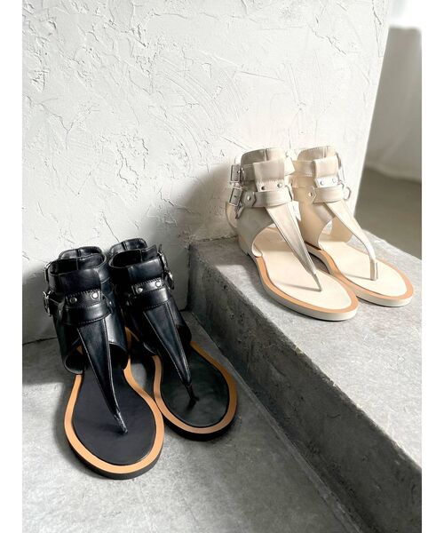 セール】アンクルストラップフラットサンダル（サンダル