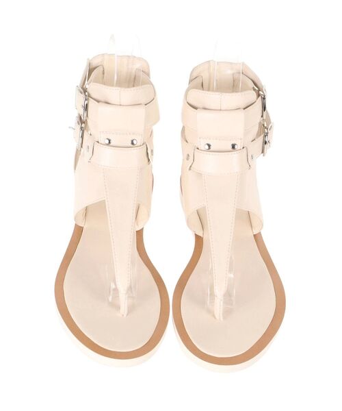 Ungrid(アングリッド)の「アンクルストラップフラットサンダル(サンダル・レディース・ブラック/オフホワイト・S/M/L)」の8枚目の写真