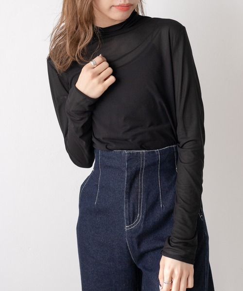 OLIVE des OLIVE（オリーブデオリーブ）の「メロウシアーインナー（Tシャツ/カットソー・レディース・オフホワイト/グレー/ブラック・FREE）」の4枚目の写真