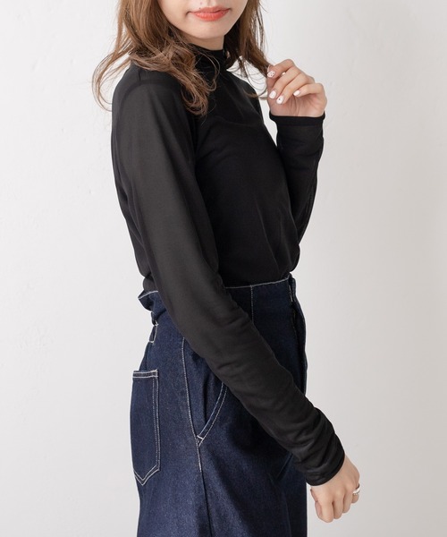 OLIVE des OLIVE（オリーブデオリーブ）の「メロウシアーインナー（Tシャツ/カットソー・レディース・オフホワイト/グレー/ブラック・FREE）」の5枚目の写真