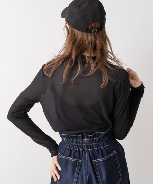 OLIVE des OLIVE（オリーブデオリーブ）の「メロウシアーインナー（Tシャツ/カットソー・レディース・オフホワイト/グレー/ブラック・FREE）」の6枚目の写真