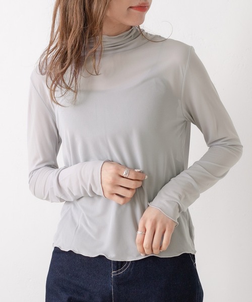 OLIVE des OLIVE（オリーブデオリーブ）の「メロウシアーインナー（Tシャツ/カットソー・レディース・オフホワイト/グレー/ブラック・FREE）」の8枚目の写真