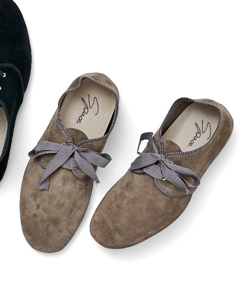 SPACE CRAFT(スペースクラフト)の「SPACE CRAFT スペースクラフト / RIBBON SHOES 2WAYレースアップフラットシューズ リボンシューズ / SC-426(バレエシューズ・レディース・グレー/ブラック・26cm/23cm/24cm/27cm/25cm)」の1枚目の写真