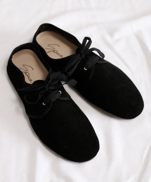 SPACE CRAFT(スペースクラフト)の「SPACE CRAFT スペースクラフト / RIBBON SHOES 2WAYレースアップフラットシューズ リボンシューズ / SC-426(バレエシューズ・レディース・グレー/ブラック・26cm/23cm/24cm/27cm/25cm)」の11枚目の写真