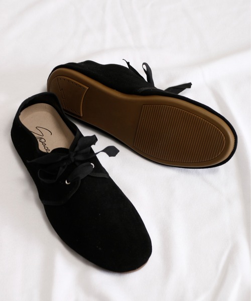 SPACE CRAFT(スペースクラフト)の「SPACE CRAFT スペースクラフト / RIBBON SHOES 2WAYレースアップフラットシューズ リボンシューズ / SC-426(バレエシューズ・レディース・グレー/ブラック・26cm/23cm/24cm/27cm/25cm)」の10枚目の写真