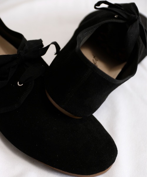 SPACE CRAFT(スペースクラフト)の「SPACE CRAFT スペースクラフト / RIBBON SHOES 2WAYレースアップフラットシューズ リボンシューズ / SC-426(バレエシューズ・レディース・グレー/ブラック・26cm/23cm/24cm/27cm/25cm)」の8枚目の写真