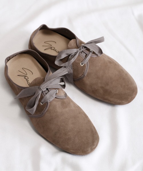 SPACE CRAFT(スペースクラフト)の「SPACE CRAFT スペースクラフト / RIBBON SHOES 2WAYレースアップフラットシューズ リボンシューズ / SC-426(バレエシューズ・レディース・グレー/ブラック・26cm/23cm/24cm/27cm/25cm)」の7枚目の写真