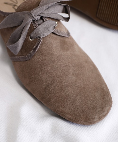 SPACE CRAFT(スペースクラフト)の「SPACE CRAFT スペースクラフト / RIBBON SHOES 2WAYレースアップフラットシューズ リボンシューズ / SC-426(バレエシューズ・レディース・グレー/ブラック・26cm/23cm/24cm/27cm/25cm)」の5枚目の写真