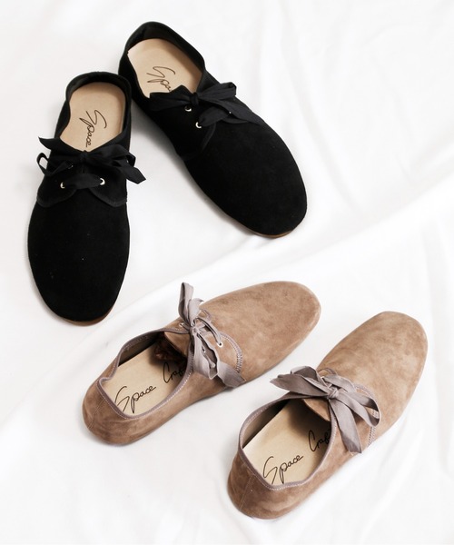 SPACE CRAFT(スペースクラフト)の「SPACE CRAFT スペースクラフト / RIBBON SHOES 2WAYレースアップフラットシューズ リボンシューズ / SC-426(バレエシューズ・レディース・グレー/ブラック・26cm/23cm/24cm/27cm/25cm)」の14枚目の写真