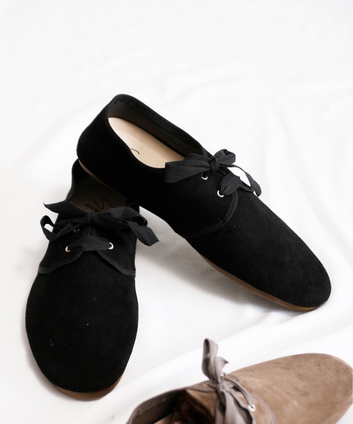 SPACE CRAFT(スペースクラフト)の「SPACE CRAFT スペースクラフト / RIBBON SHOES 2WAYレースアップフラットシューズ リボンシューズ / SC-426(バレエシューズ・レディース・グレー/ブラック・26cm/23cm/24cm/27cm/25cm)」の12枚目の写真