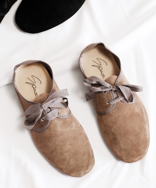 SPACE CRAFT(スペースクラフト)の「SPACE CRAFT スペースクラフト / RIBBON SHOES 2WAYレースアップフラットシューズ リボンシューズ / SC-426(バレエシューズ・レディース・グレー/ブラック・26cm/23cm/24cm/27cm/25cm)」の13枚目の写真