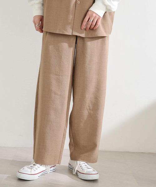 SENSE OF PLACE by URBAN RESEARCH（センスオブプレイスバイアーバンリサーチ）の「『セットアップ対応』 リネンライクタックワイドパンツ（スラックス・メンズ・チャコールグレー/ベージュ/グリーン/アイボリー・SMALL/MEDIUM/LARGE）」の8枚目の写真