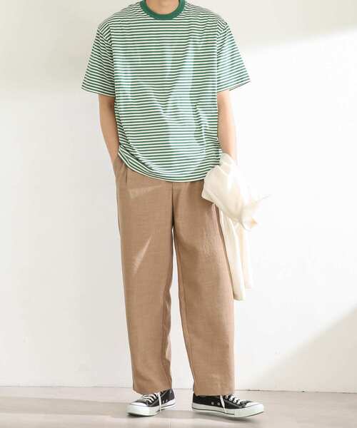 SENSE OF PLACE by URBAN RESEARCH（センスオブプレイスバイアーバンリサーチ）の「『セットアップ対応』 リネンライクタックワイドパンツ（スラックス・メンズ・チャコールグレー/ベージュ/グリーン/アイボリー・SMALL/MEDIUM/LARGE）」の15枚目の写真