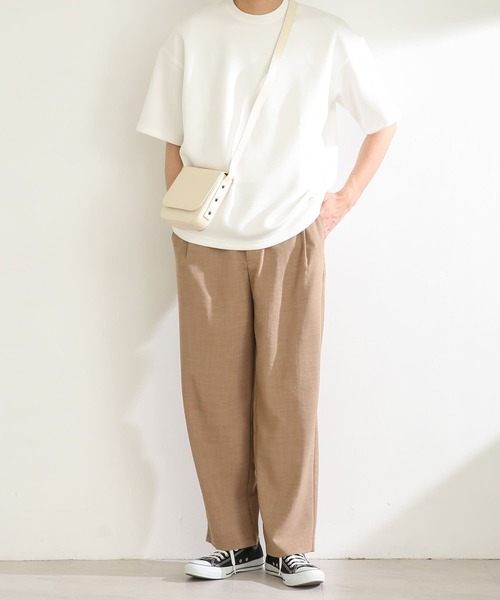 SENSE OF PLACE by URBAN RESEARCH（センスオブプレイスバイアーバンリサーチ）の「『セットアップ対応』 リネンライクタックワイドパンツ（スラックス・メンズ・チャコールグレー/ベージュ/グリーン/アイボリー・SMALL/MEDIUM/LARGE）」の16枚目の写真