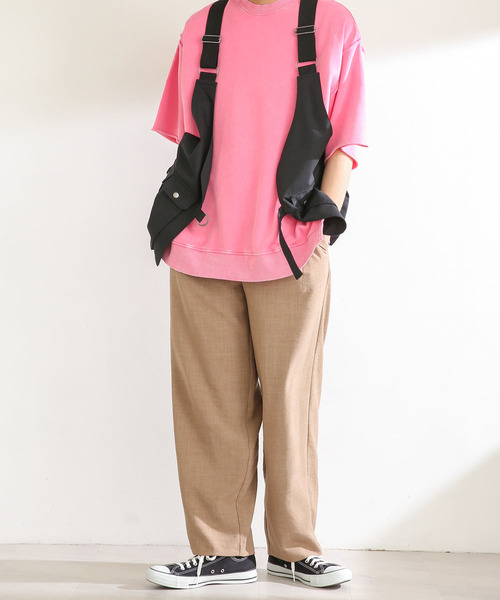 SENSE OF PLACE by URBAN RESEARCH（センスオブプレイスバイアーバンリサーチ）の「『セットアップ対応』 リネンライクタックワイドパンツ（スラックス・メンズ・チャコールグレー/ベージュ/グリーン/アイボリー・SMALL/MEDIUM/LARGE）」の17枚目の写真