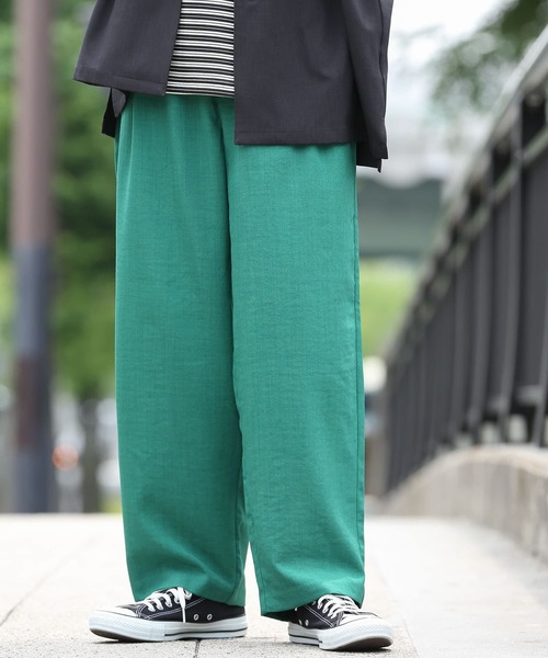 SENSE OF PLACE by URBAN RESEARCH（センスオブプレイスバイアーバンリサーチ）の「『セットアップ対応』 リネンライクタックワイドパンツ（スラックス・メンズ・チャコールグレー/ベージュ/グリーン/アイボリー・SMALL/MEDIUM/LARGE）」の21枚目の写真