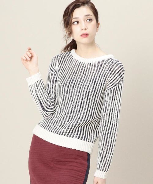 ROSE BUD(ローズバッド)の「LK-15135 C/N CROPPED P/O(ニット/セーター・レディース・ミックスグレー/アイボリー・ONE SIZE)」の1枚目の写真