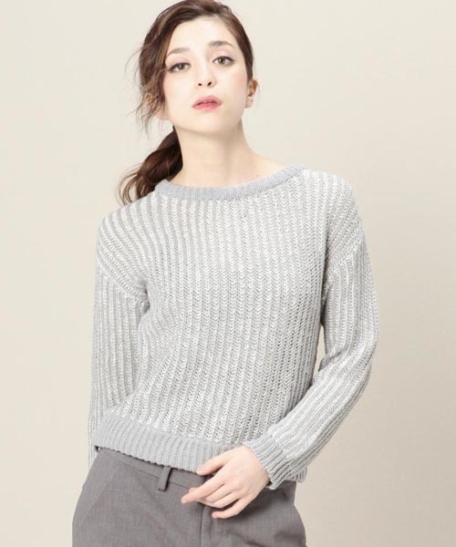 ROSE BUD(ローズバッド)の「LK-15135 C/N CROPPED P/O(ニット/セーター・レディース・ミックスグレー/アイボリー・ONE SIZE)」の2枚目の写真
