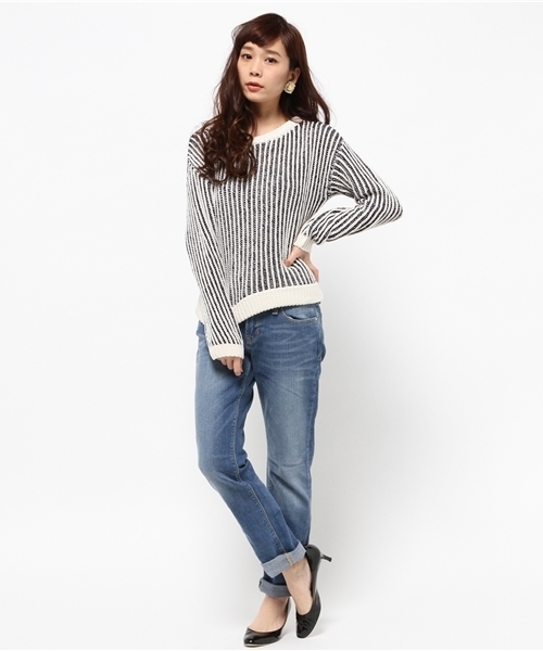 ROSE BUD(ローズバッド)の「LK-15135 C/N CROPPED P/O(ニット/セーター・レディース・ミックスグレー/アイボリー・ONE SIZE)」の8枚目の写真