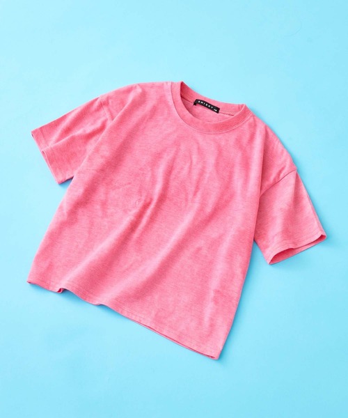 SHISKY（シスキー）の「SHISKY / シスキー ビックシルエット タイダイ染め クルーネックＴシャツ 半袖 キッズ（Tシャツ/カットソー・キッズ・ネイビー/ブラック/パープル/モカ/ミント/サックスブルー/ピンク/オレンジ・140/160/130/120/150/110）」の7枚目の写真