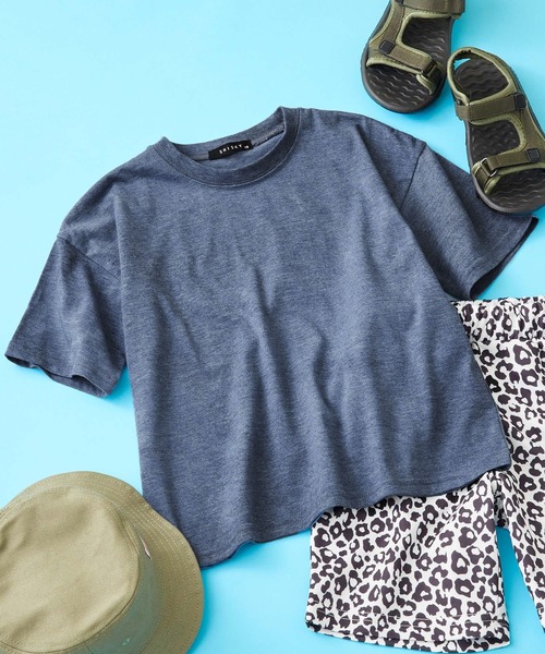 SHISKY（シスキー）の「SHISKY / シスキー ビックシルエット タイダイ染め クルーネックＴシャツ 半袖 キッズ（Tシャツ/カットソー・キッズ・ネイビー/ブラック/パープル/モカ/ミント/サックスブルー/ピンク/オレンジ・140/160/130/120/150/110）」の2枚目の写真