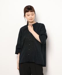 Samansa Mos2 | ドビーレースパッチワークブラウス(シャツ/ブラウス)