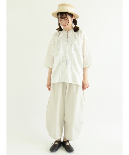 Samansa Mos2(サマンサ モスモス)の「ドビーレースパッチワークブラウス(シャツ/ブラウス・レディース・ブラック/グレー/オフホワイト・フリ-)」の10枚目の写真