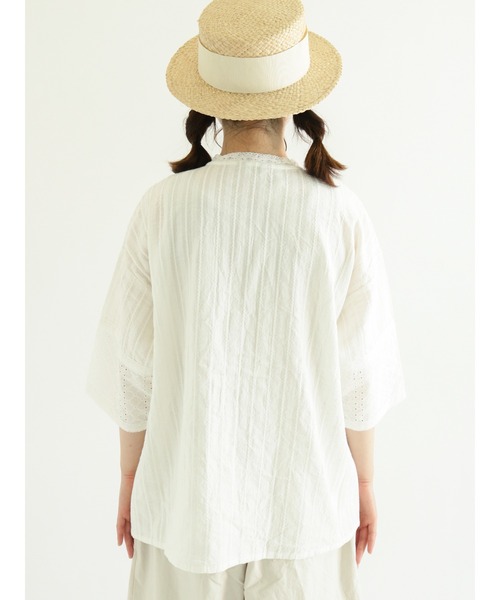 Samansa Mos2(サマンサ モスモス)の「ドビーレースパッチワークブラウス(シャツ/ブラウス・レディース・ブラック/グレー/オフホワイト・フリ-)」の11枚目の写真