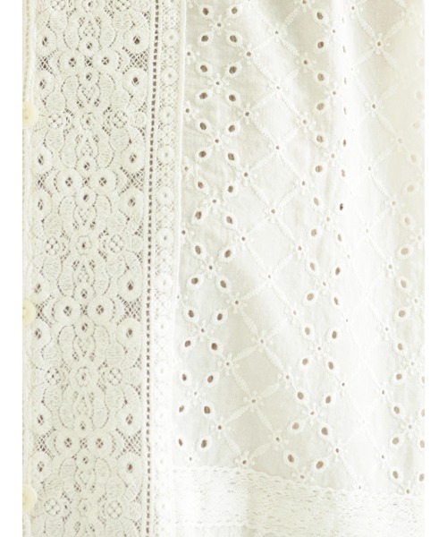 Samansa Mos2(サマンサ モスモス)の「ドビーレースパッチワークブラウス(シャツ/ブラウス・レディース・ブラック/グレー/オフホワイト・フリ-)」の13枚目の写真