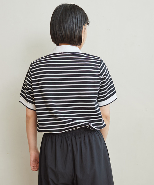 CHILD WOMAN（チャイルドウーマン）の「無地＆ボーダーポンチ ポロプルオーバー（ポロシャツ・レディース・その他/アイボリー/ブラック・FREE）」の5枚目の写真