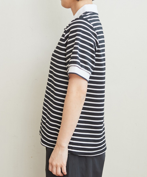 CHILD WOMAN（チャイルドウーマン）の「無地＆ボーダーポンチ ポロプルオーバー（ポロシャツ・レディース・その他/アイボリー/ブラック・FREE）」の13枚目の写真