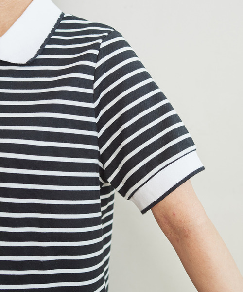 CHILD WOMAN（チャイルドウーマン）の「無地＆ボーダーポンチ ポロプルオーバー（ポロシャツ・レディース・その他/アイボリー/ブラック・FREE）」の17枚目の写真