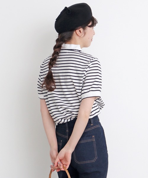 CHILD WOMAN（チャイルドウーマン）の「無地＆ボーダーポンチ ポロプルオーバー（ポロシャツ・レディース・その他/アイボリー/ブラック・FREE）」の21枚目の写真